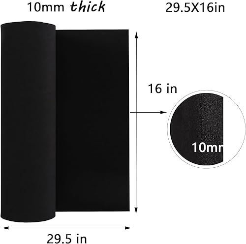 Miniatura 85 de Rollo de espuma EVA de 0.197 in, rollo de espuma de cosplay de 16 x 59 pulgadas (6.5 pies cuadrados), color negro, adecuado para modelado de espuma