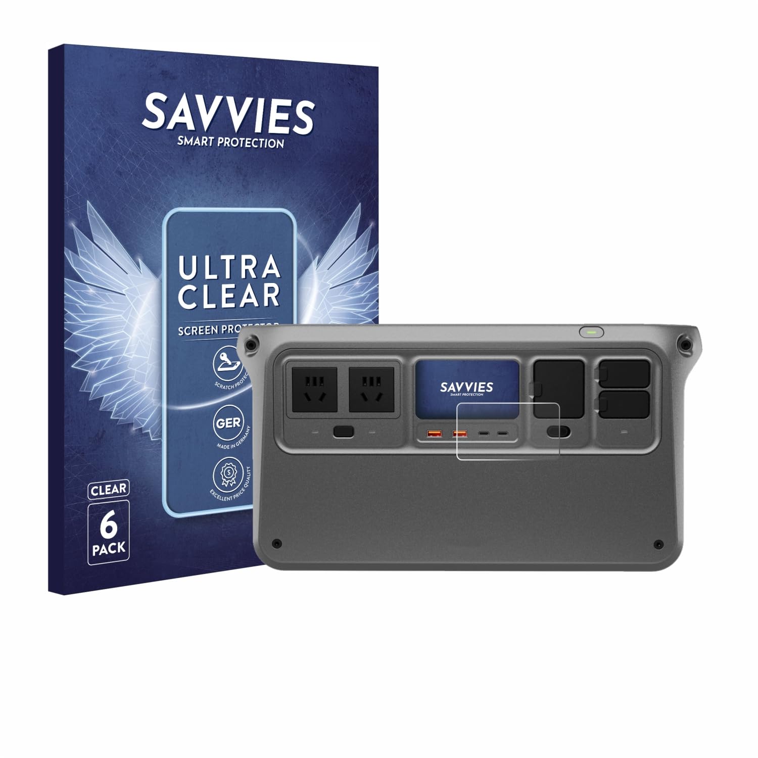 savvies 6 Pièces Film Protection pour DJI Power 1000 V2 | 6 Pièces , Clair Protection d'écran Made in Germany, Transparent Anti-Rayures Screen Protector