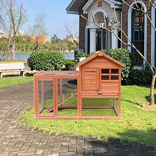 Amazon.com: Goohome 48in Chicken Coop Run, Wooden Indoor Rabbit Hutch ...