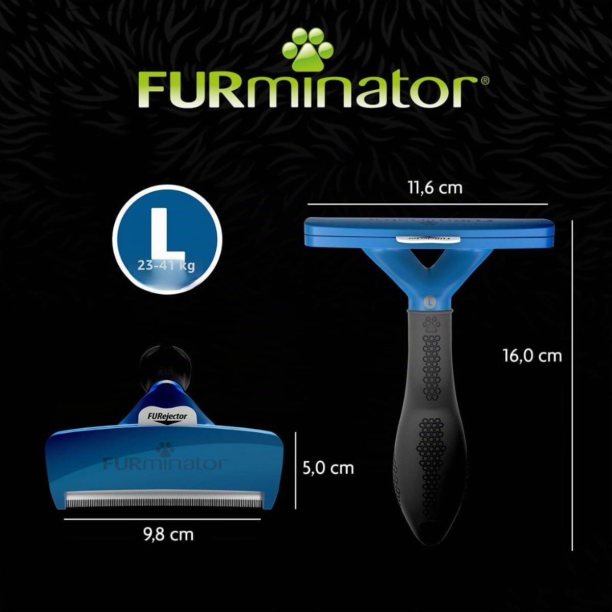 FURminator deShedding, Tool para perros grandes de pelo corto, Cepillo talla L para eliminar el pelo suelto