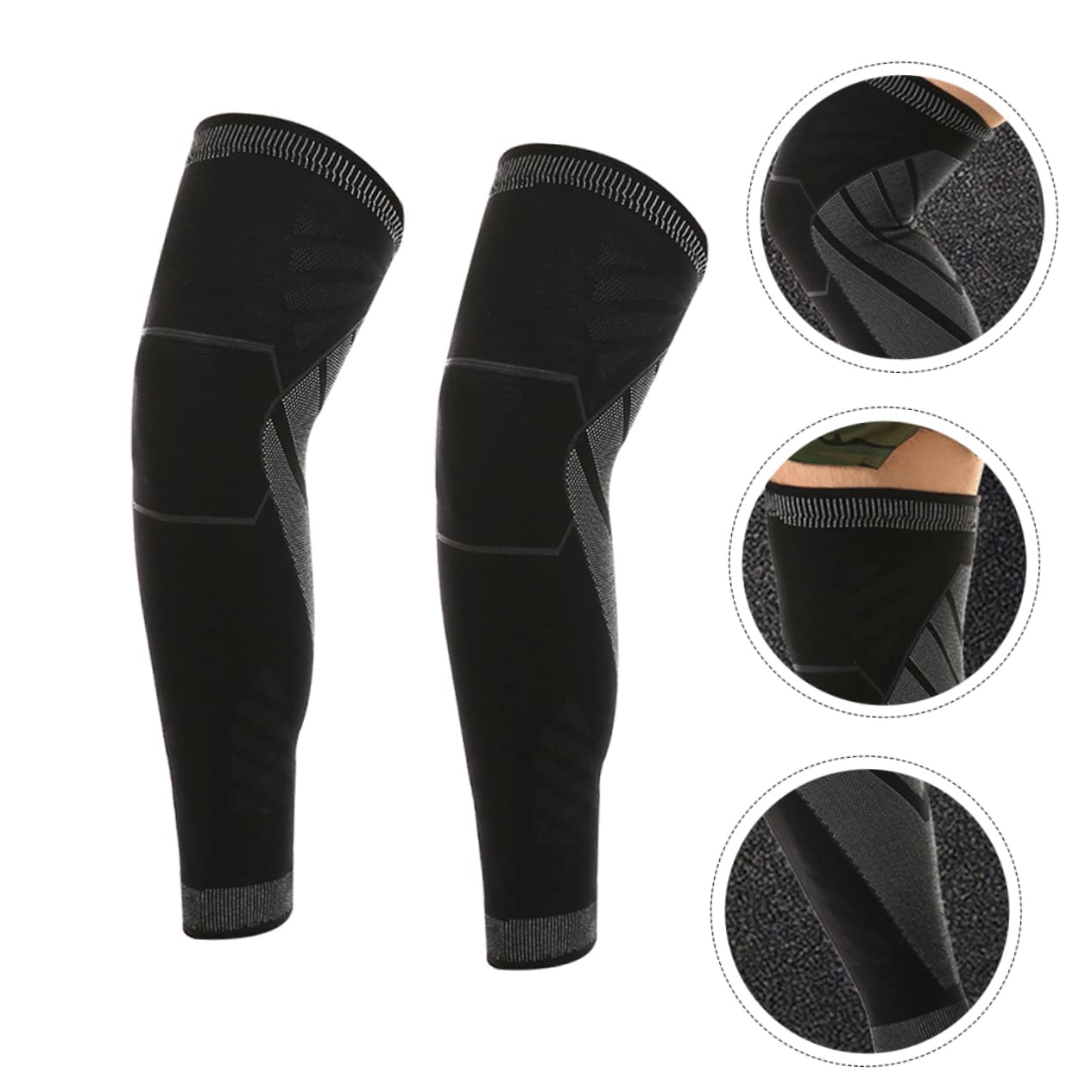 KALLORY 2pcs Non Skid Knee Protective Cushion Pads Lightweight Breathable Knee Cover for Sports Running Basketball Fitness Comfortable Shockproof Design Black