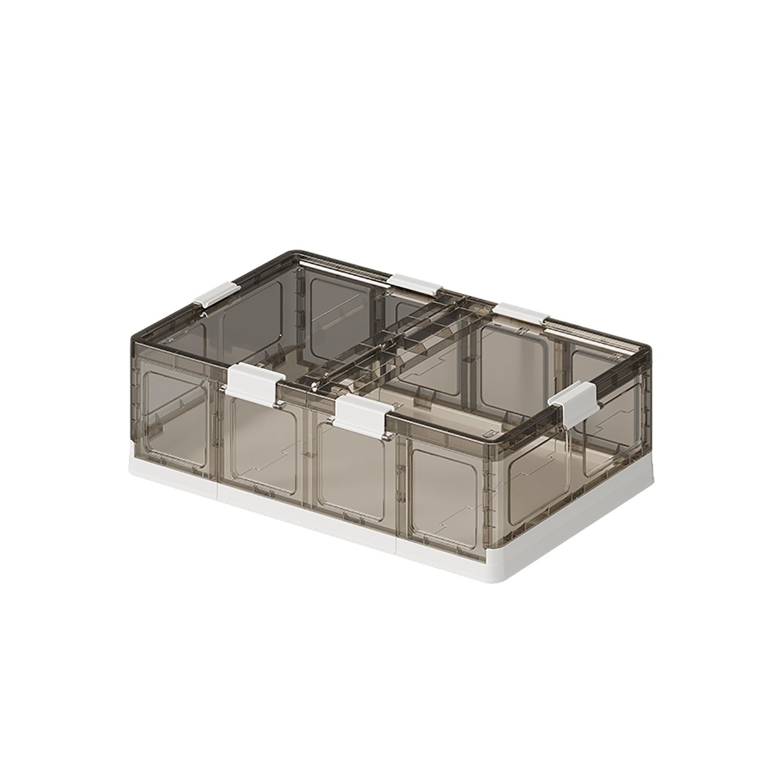 Faltbare Unterbettbox mit Rollen, Aufbewahrungsbox mit Deckel, Aufbewahrungsbox mit Schnalle, stapelbare Kleiderschrank-Aufbewahrungsbox, multifunktionale Aufbewahrungsbox Transparent,L