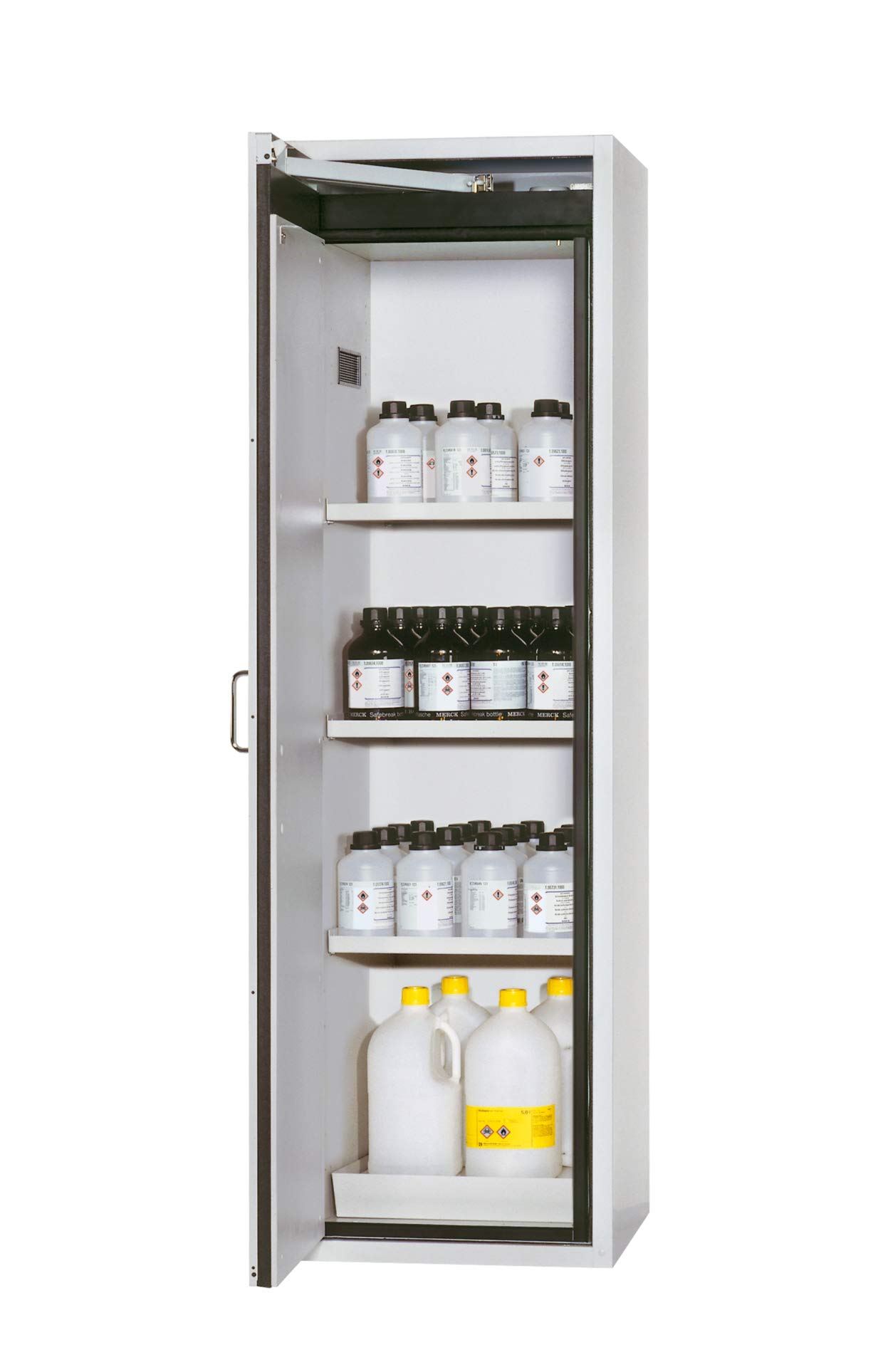 ASECOS Sicherheitsschrank S90 RAL 7035 6AZ1BW.S (St.bl.) zur Lagerung von entzündbaren Gefahrstoffen in Arbeitsräumen