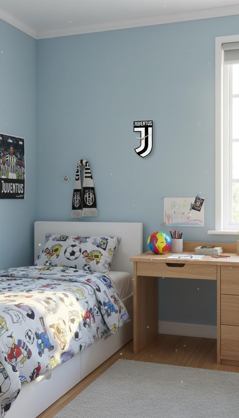 Giemme articoli promozionali - Orologio Parete Juventus Quadrato Prodotto Ufficiale Idea Regalo Calcio Serie A