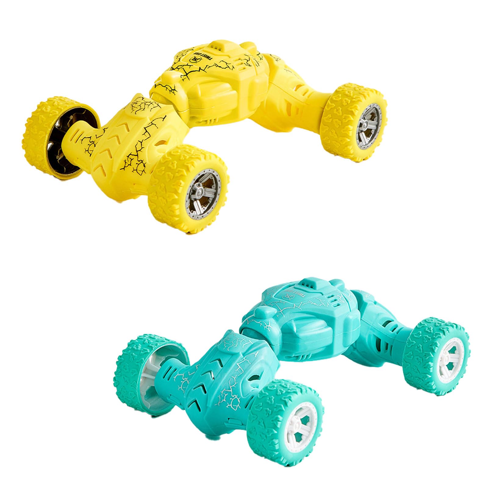 AWAVM 2PCS Pull Back Car Toys Reverse Twisted Car 4 Wheel Inertia Drive Climbing Car Special Off Road Vehicle Reverse Small Car Set Street Stall Toy Car for 1 2 3 Year Old Boys Girls (Yellow+Blue) โ image 1