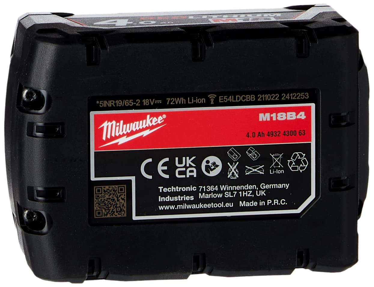 Milwaukee 4932430063 - Red lithium-ion 18v - 4,0 ah