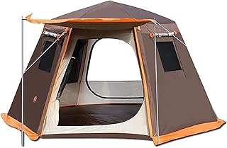 Tienda, Mochila Ultra Ligera de Campamento Impermeable y Ventana emergente de cúpula de Viento Pole de Aluminio de Doble Espesor Color: marrón, tamaño: 330x330x195cm