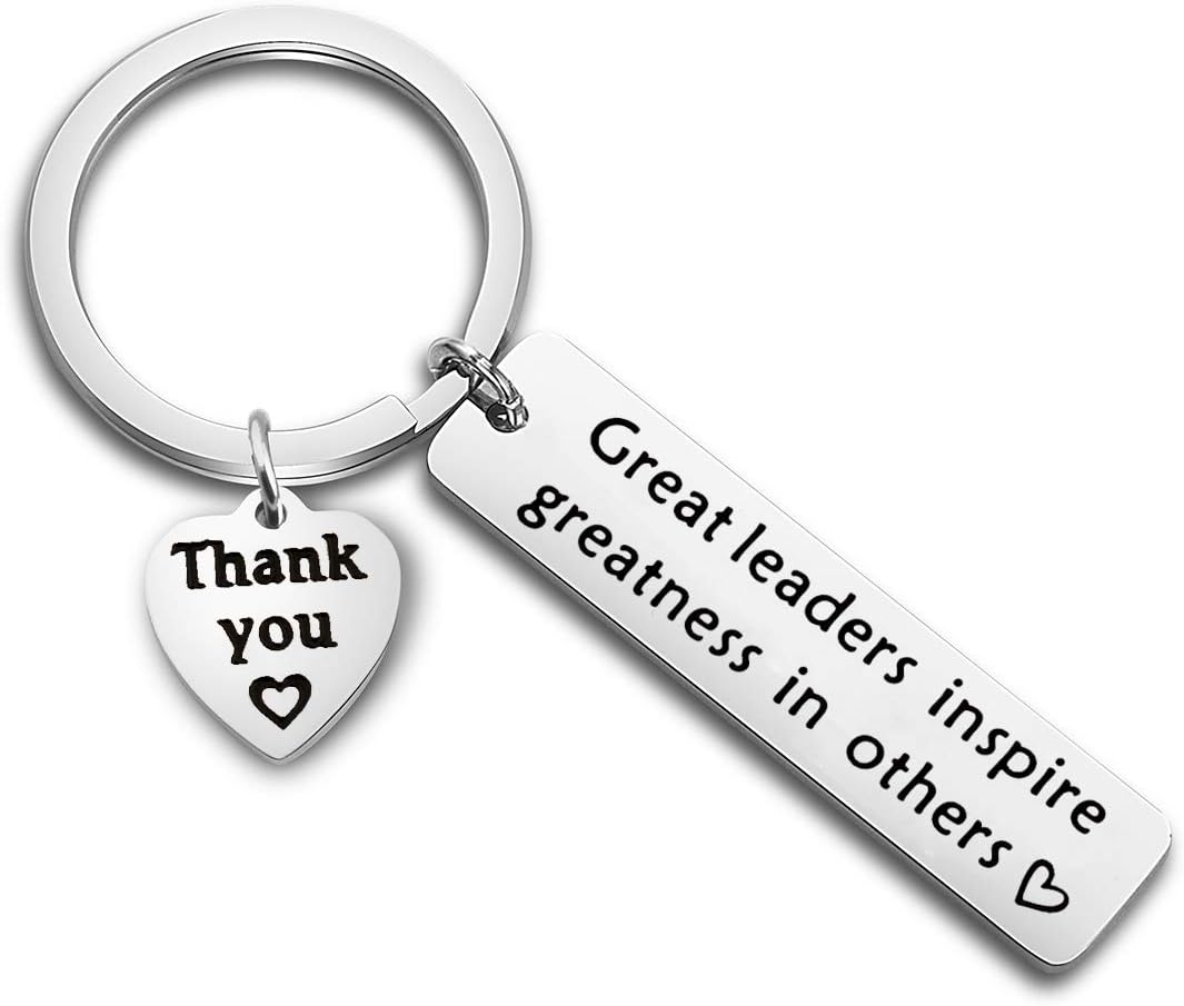 FOTAP Boss Gift Great Leaders Inspire Greatness in Others Keychain Thank You Gift for Supervisor, Mentor (Leader Keychain)