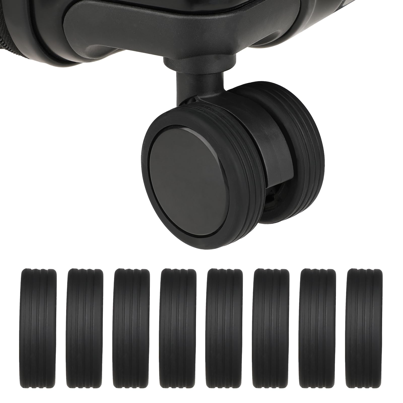 Dimeho 8 Stck Gepck-Rad-Abdeckungen Koffer-Rad-Schutz Gepck-Rad-Schutz Silikon-Rad-Abdeckung Koffer-Trolley-Koffer Lenkrollen-Abdeckungen Gummi-Gepck-Rad-Abdeckungen Handgepck-Koffer