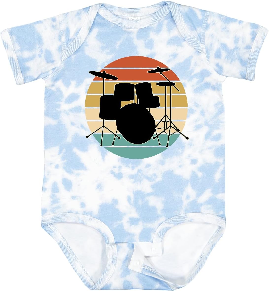 inktastic Drum Set Retro Drummer Sunset Baby Bodysuit