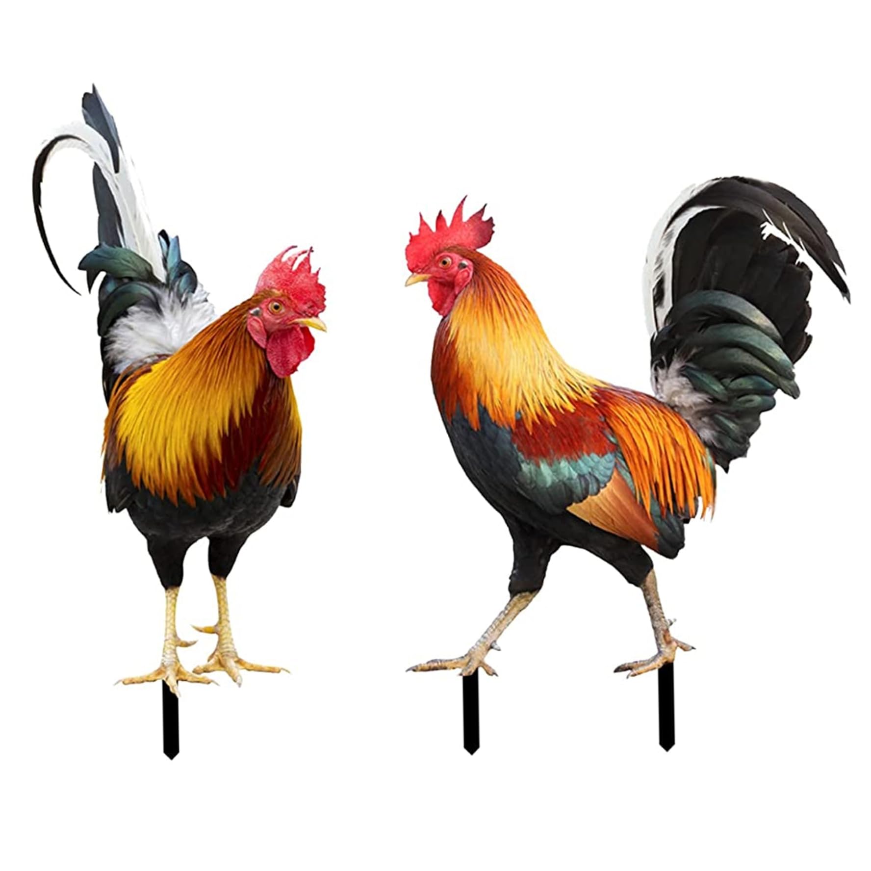 Prises de jardin poulet acrylique décoration extérieure durable pot de fleur balcon terrasse 2pc