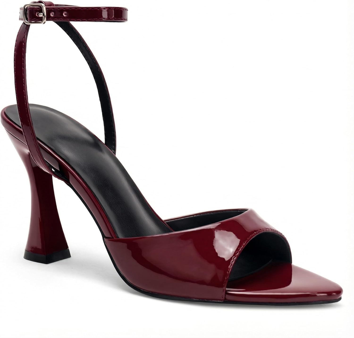 Gold Heels for Women Comfortable Sexy Pointed Open Toe Ankle Strap Block 3.5 Inch Heels Sandals Elegant Wedding Shoes for Bride.