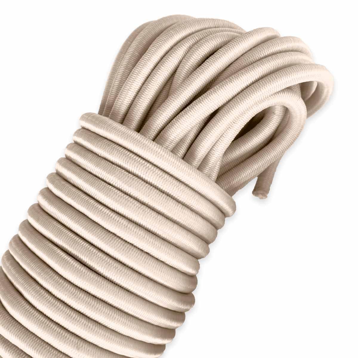 Corda elastica Avorio 20 m - Qualità PRO TECPLAST 9SW - Cavo per teloni con diametro 9 mm