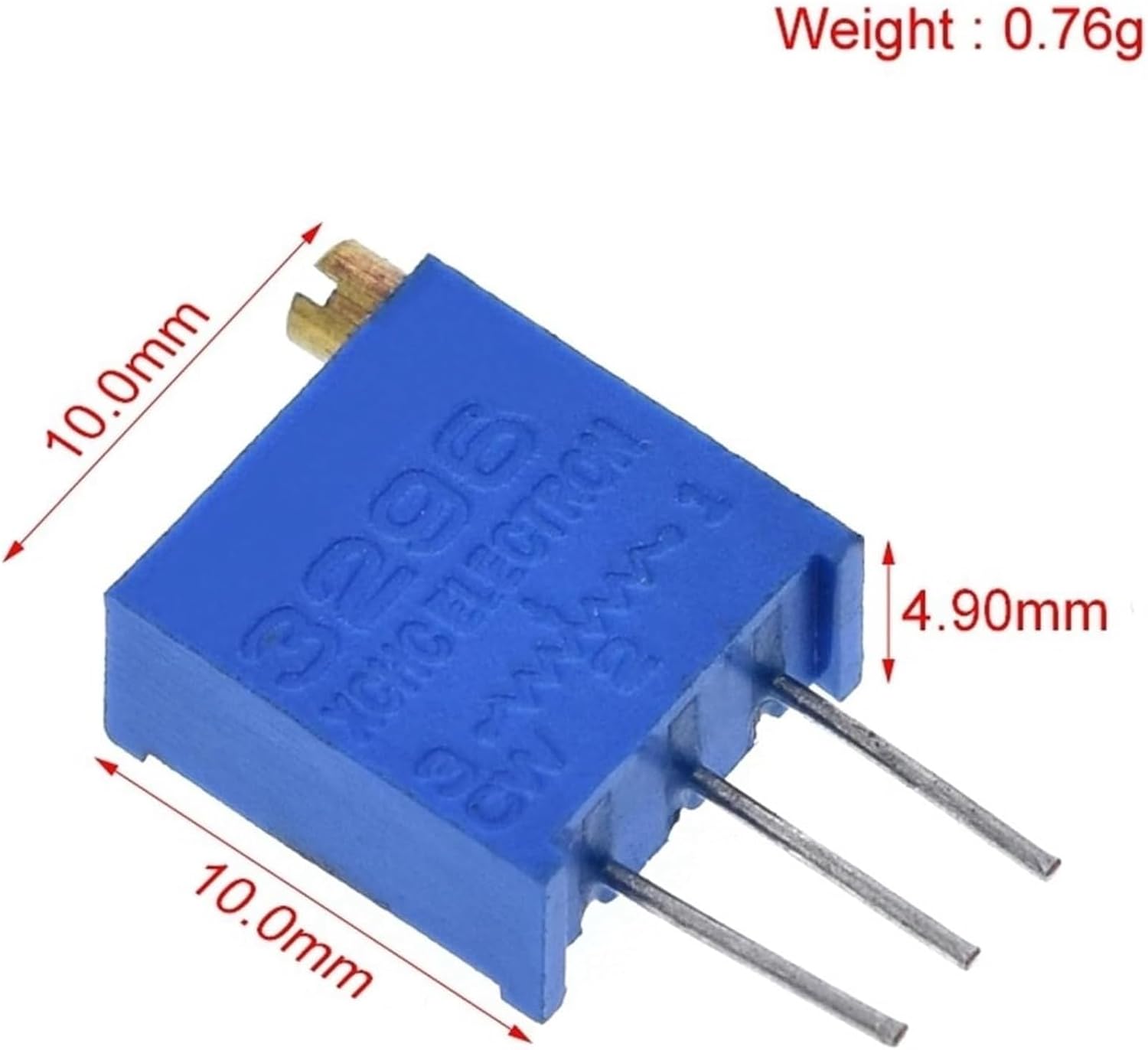 GuangHuiy Current limiting elements 5PCS 3296W Potentiometer 10Ohm-2M Ohm Adjustable Resistance Multi-Turn Trimmer Potentiometers kit 1K 2K 5K 10K 100K 103 100R (Size : 3K Ohm)