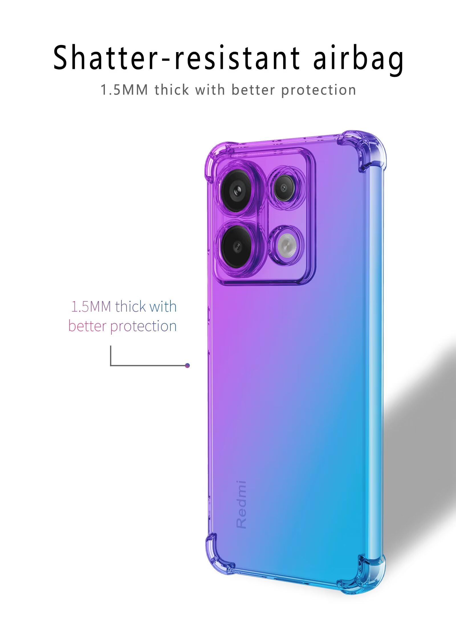 HONLEN Custodia per Redmi Note 13 Pro 5G / POCO X6 5G (6.67 Inches) Cover per Telefono Aziendale con Retro in Pelle, Viola chiaro