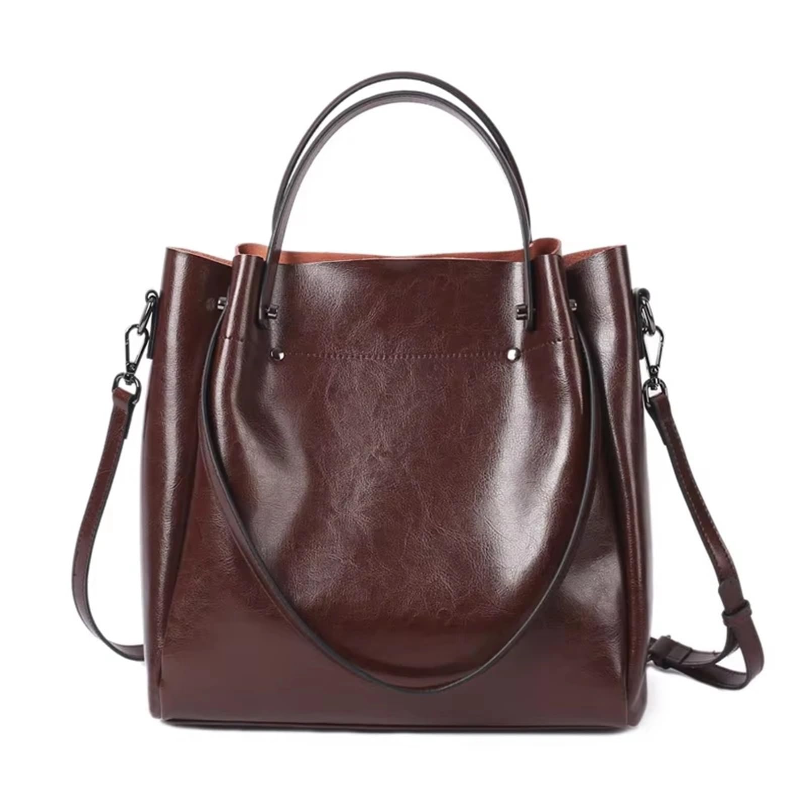 Bolso bandolera grande informal de piel for mujer, tipo cubo, gran capacidad Para Viajes Compras Trabajo Citas