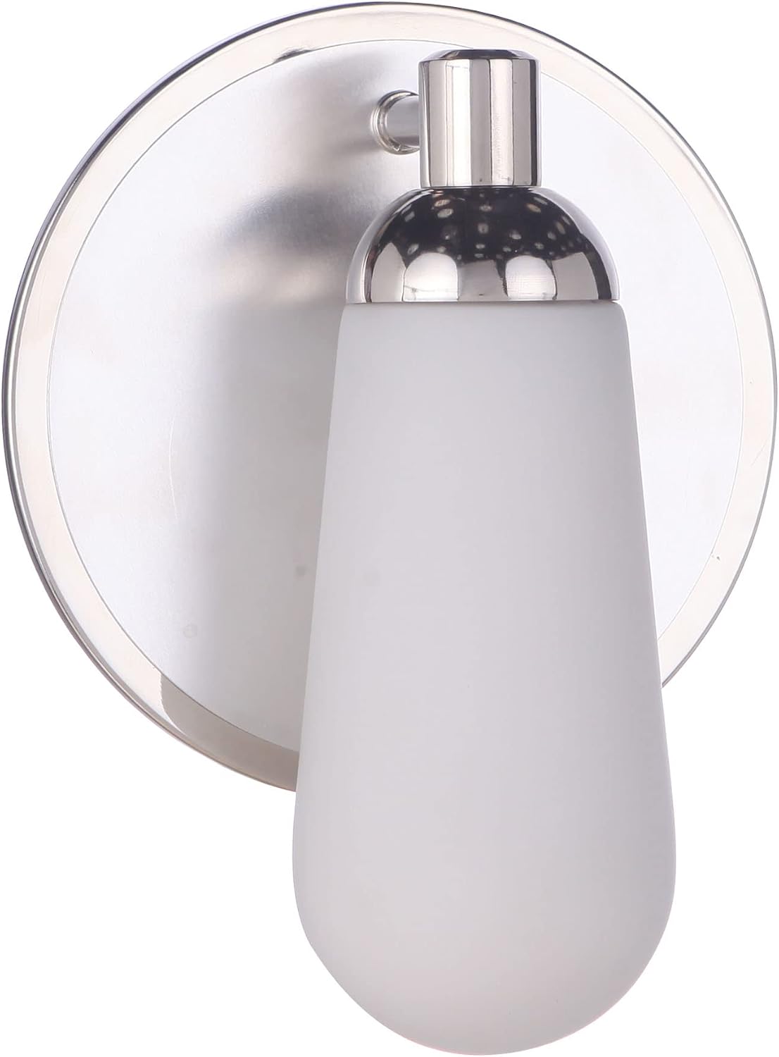 Craftmade Riggs 1 Light Wall Sconce, Brushed Polished Nickel/Polished Nickel, Damp Rated, 13107BNKPLN1