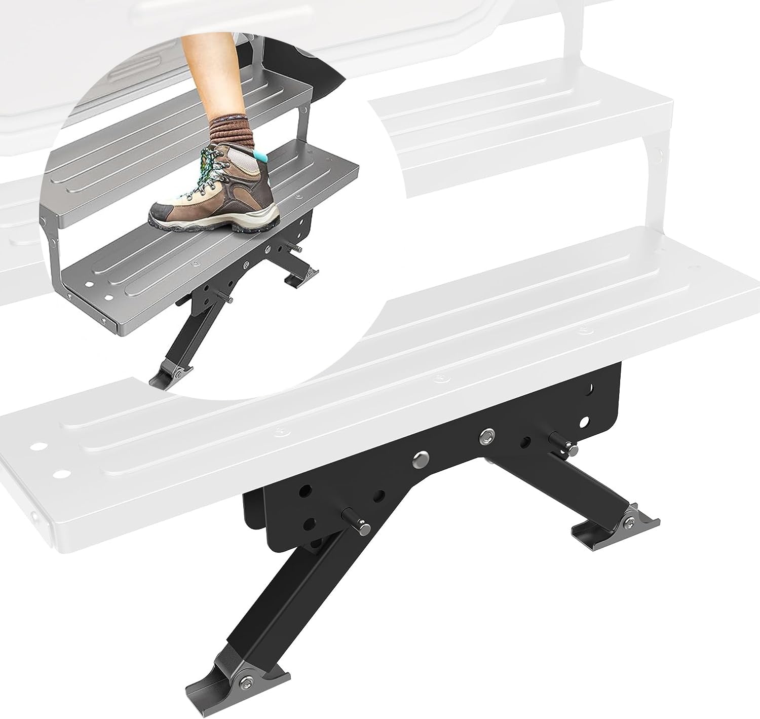 Stance RV Step Stabilizer Kit for Travel Trailers and Motorhomes,Height Ranges from 2.8" to 11.4",RV Accessories for Outside,Stow Away Without Removing,Premium Aluminum Construction Easy to Use