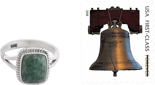 Miniatura 5 de NOVICA Anillo de cóctel de jade hecho a mano artesanal de plata de ley hecha a mano con una sola piedra Guatemala Hemlock Desert Sage bisel de