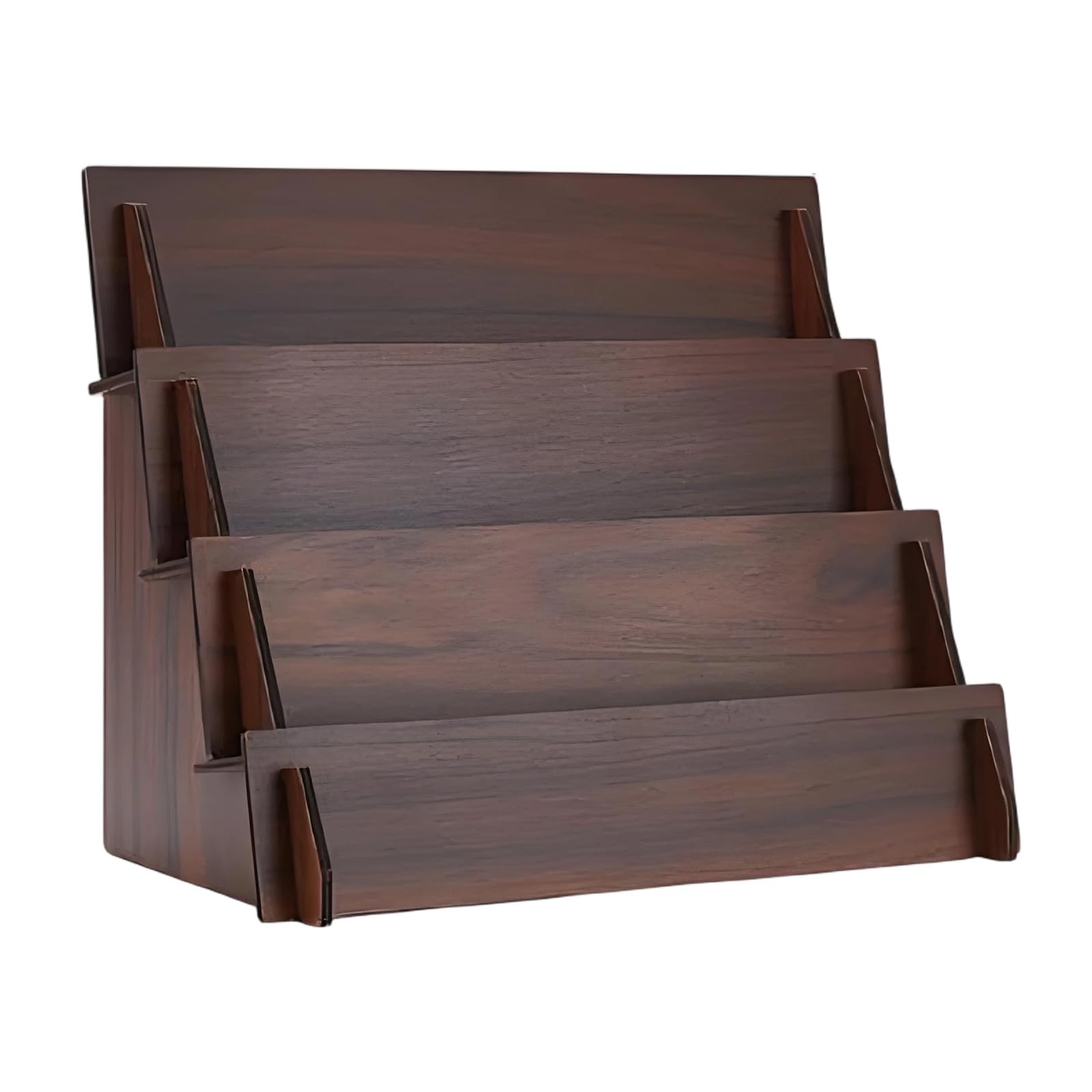 ZEPFJHE Handcrafted Wooden Staircase Shelf for Efficient Card and Small Item Organization Wooden Card Planner