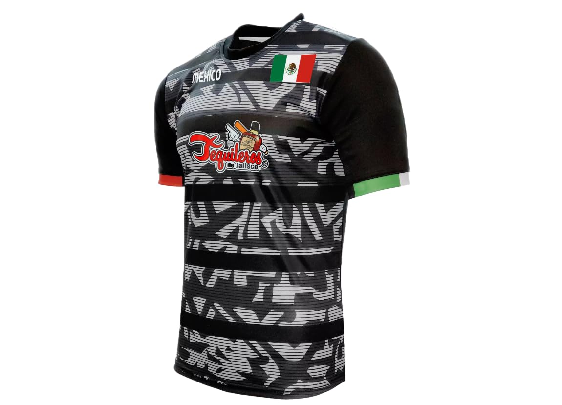 Jersey Mexico Tequileros de Jalisco 100% Polyester BlackGrey_Made in Mexico (Large)