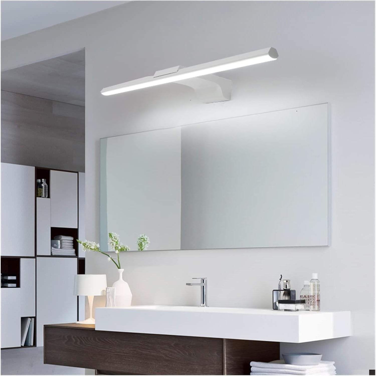Genérico Lámpara de pared, luces de espejo LED modernas L400/600/800 mm Luz de espejo frontal for baño, lámpara de araña