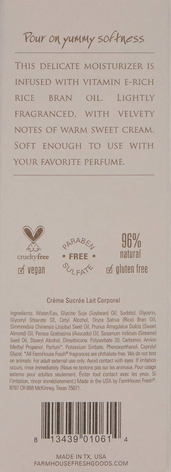 FarmHouse Fresh Sweet Cream Body Milk Travel Lotion, Sweet Cream, 2 fl. oz. - Image 4