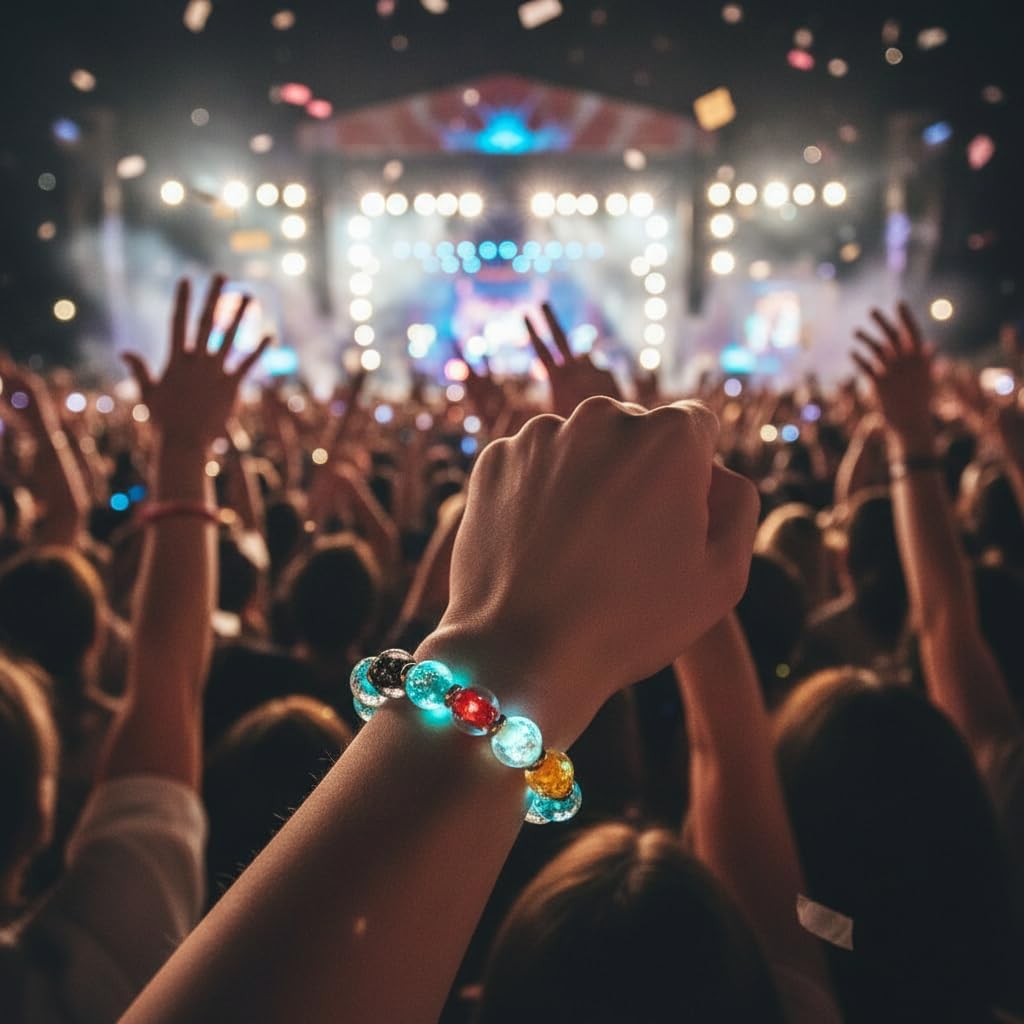 Handmade Glow-in-the-Dark Beaded Bracelet, Luminous Wrist Accessory, Fashion Bracelet for Women, Ideal Gift for Night Events, Parties & Birthdays - Image 5