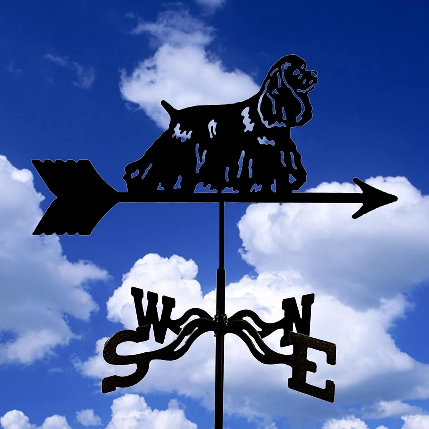 Weathervane,Weathervane Cast Iron with Roof Mount, Weather Vane Garden Metal Decorations Wind Direction Indicator for Outdoor Roof Farm Yard