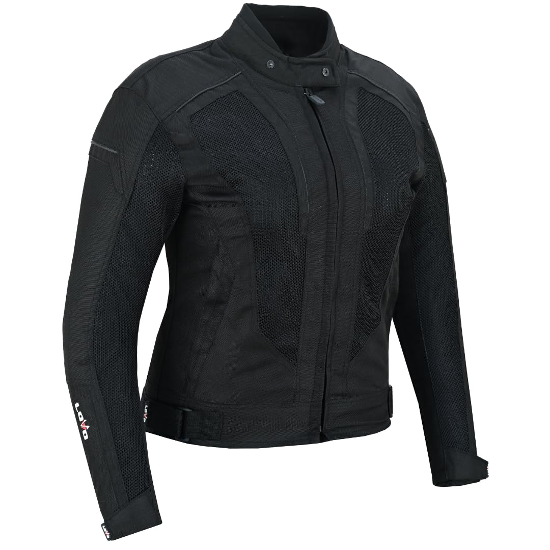 LOVO - Chaqueta Moto Mujer Verano Perforada - Chaqueta Moto Verano sin Forro con Alta Transpiración - Chaquetas de Verano Moto Ligeras - Cazadora Moto Mujer Ideal para el Calor con Alta Protección