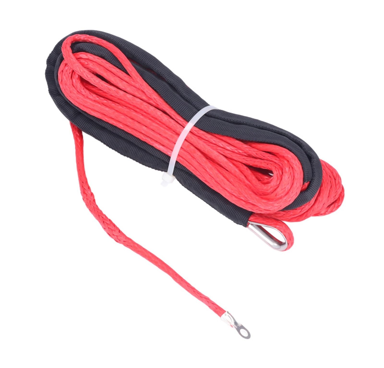 Edede Rosso Winch Rope, 1X 15M 5Mm 10000Lbs Synthetic Winch Rope Line Recovery Cable For 4Wd Atv Suv Truck Boat Winch Towing Rope(Rosso)