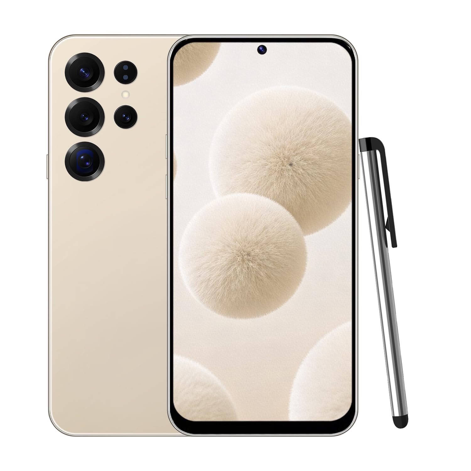 Photo 1 of *No sim card* CostMvp S25Ultra Unlocked Smartphone, Android 12.0 Mobile Phones 6.6'' HD+ Screen, 4GB RAM 32GB ROM/256GB SD, 4G Dual SIM Dual Camera, Face ID+WiFi+BT+FM+GPS+OTG (Gold)