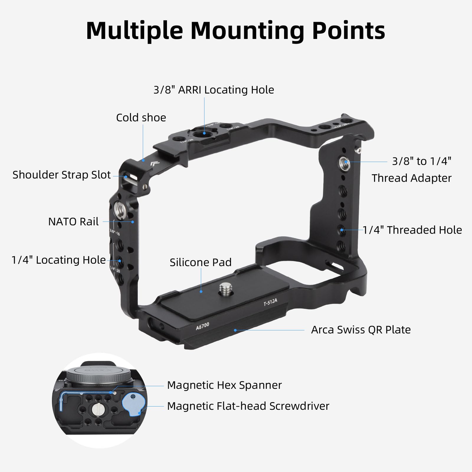 Amazon.com : Nitze a6700 Camera Cage for Sony A6700 / Alpha 6700