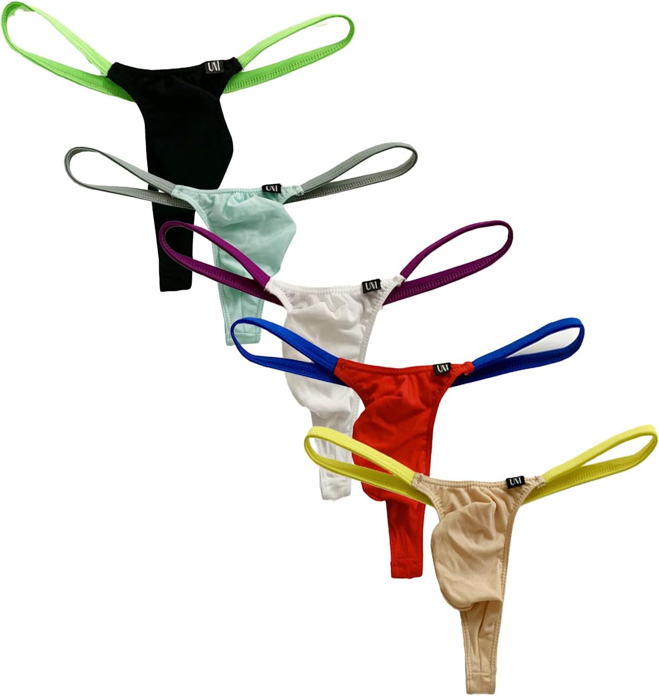 Faringoto Men's Low Rise Thong Modal U Convex Stretch Bikini Briefs