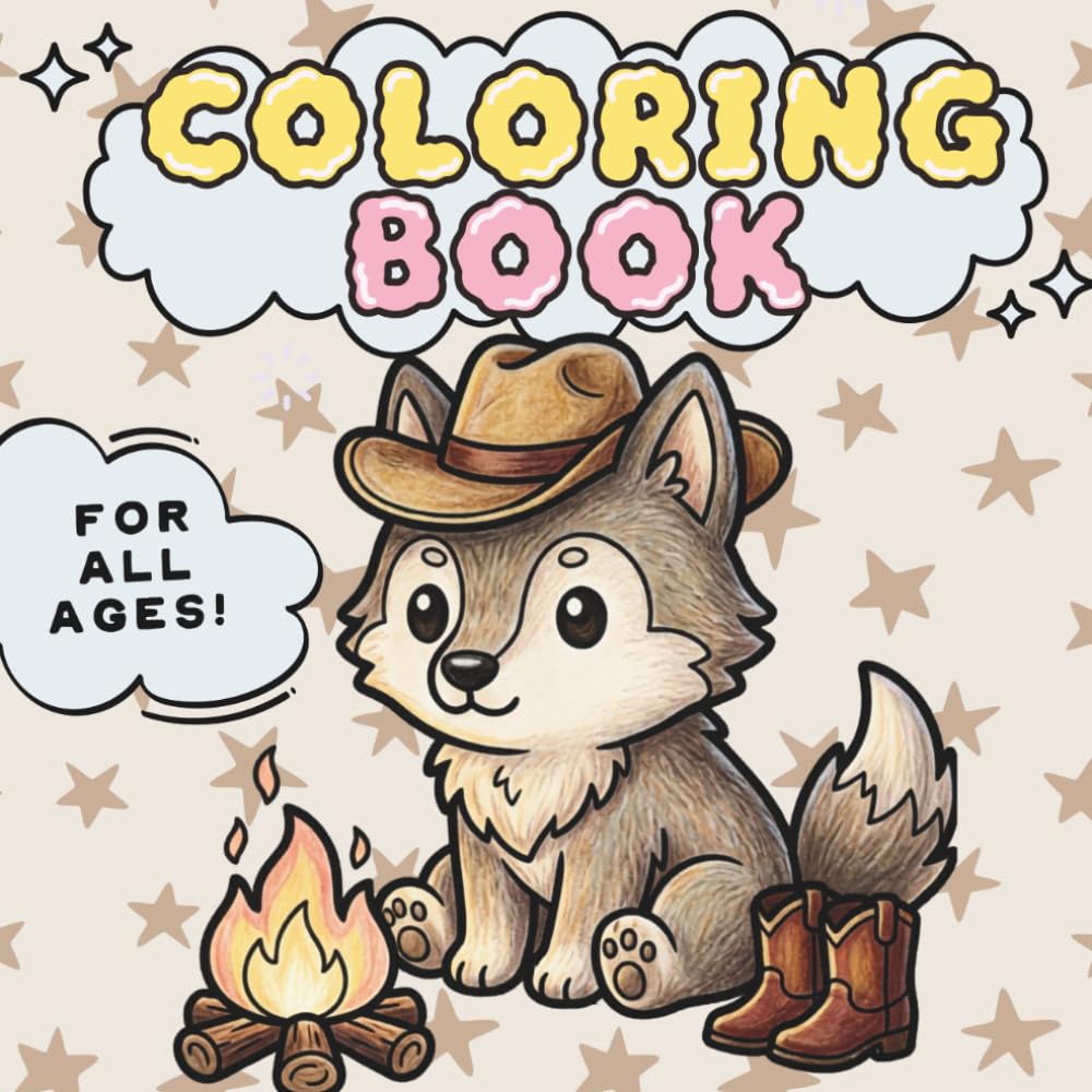 Spurs & Stars: A Cute Animal Wild West Coloring Book for All Ages
