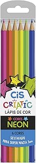 Lápis de Cor Criatic Neon, CIS, 50.6601, Multicor, Estojo com 6 cores