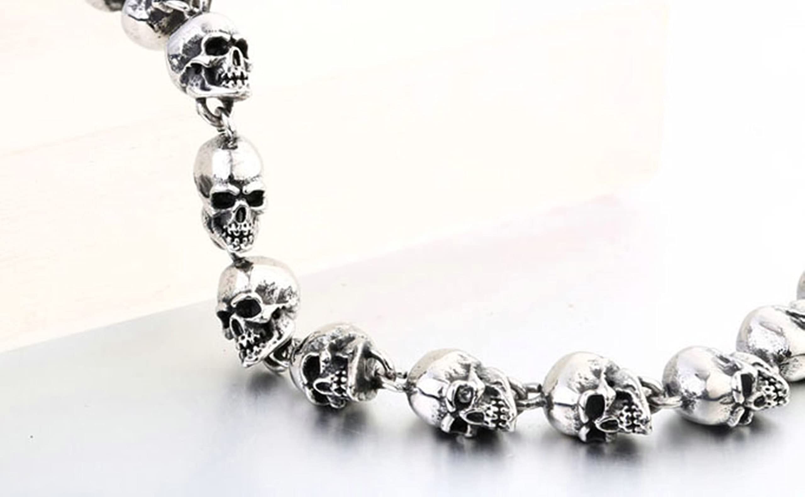 Collana da uomo in acciaio inox, 45 – 65 cm, catena in metallo da uomo, vintage, larghezza 9,5 mm, catena in acciaio inox, gioielli Hip Hop per uomini
