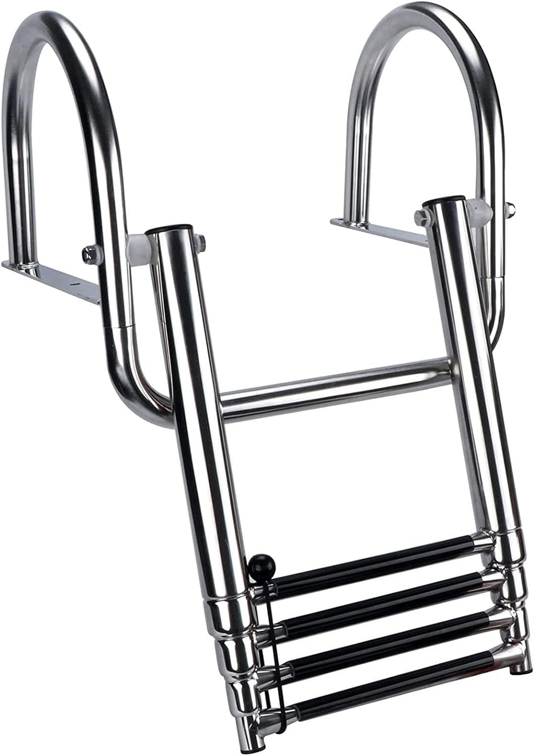 échelle pour Bateau de Bain Piscine Acier Inoxydable Échelle Télescopique Intérieure À 4 Marches, Échelle De Quai avec Mains Courantes, Pliant Échelle pour Bateaux Pontons/Yachts