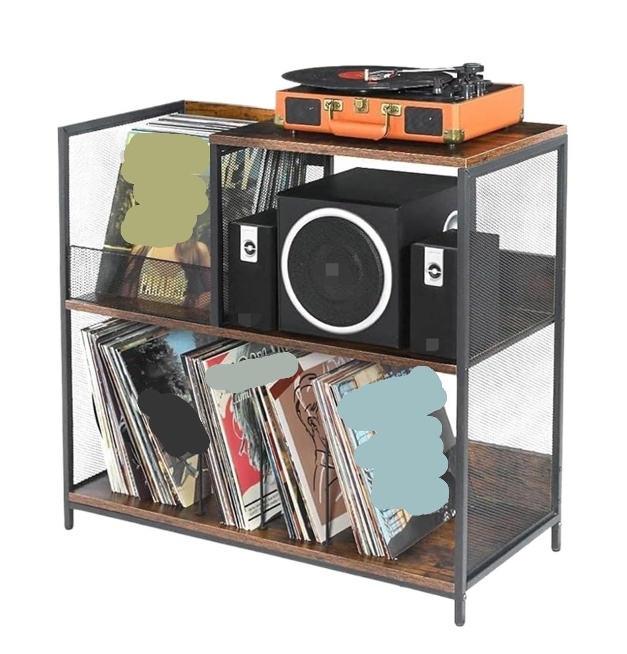 MRKU Porta Dischi in Vinile, espositore per CD, Organizer per Lettore vinili, Ideale per Camera da Letto e Soggiorno.