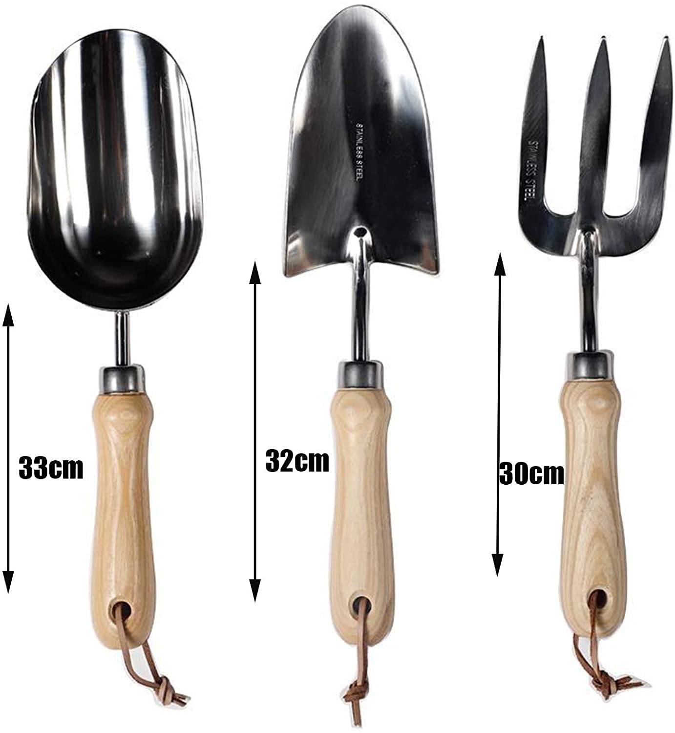 Ensemble d'outils de Jardinage 3 pièces Kit d'outils de Jardinage en Acier à Haute teneur en Carbone avec pelles Ciseaux râteau sécateur
