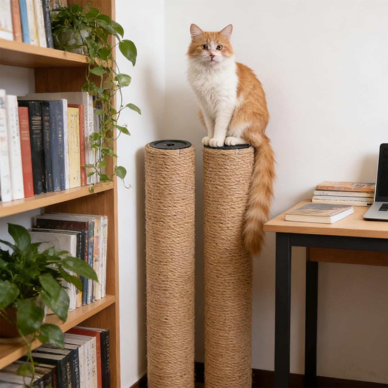 2 Pezzi Tiragraffi Gatti M8 Ricambio, Parti Ricarica Tiragraffi Gatti Tiragraffi In Corda Canapa Con Viti for Gattini Interno Gatti Grandi Dimensioni(Jute,7.6x50cm)
