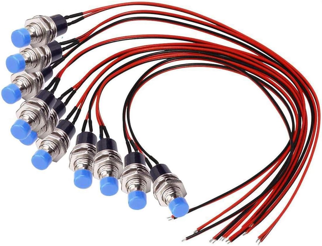 DONJON Mini Momentary Pressure Switch (with 20AWG Wire) Momentary Push ...