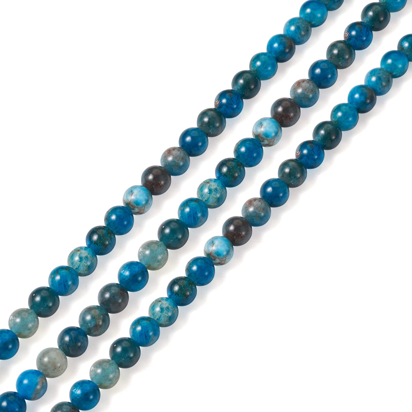 Perline distanziali in apatite naturale, 5 x 8 mm, a rondelle, 76