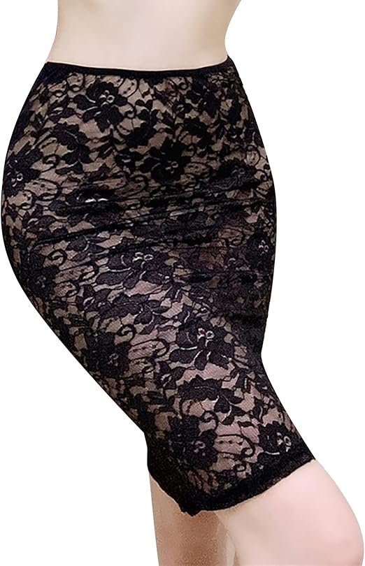 FEESHOW Women Sexy Hip Skirt Hollow Neat Buttocks Lace Porn