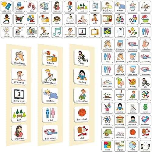 72 Pcs Visual Schedule for Kids Magnetic Daily Schedule for Kids Autism Learning Materials Cute Toddler Routine Chart Calendar Cards for Children ADHD Behavior Classroom School Home thumbnail