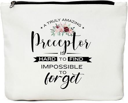 JIUWEIHU Makeup Bag, Nurse Preceptor Gifts, for Makeup & Travel, Multi Color, Canvas, Zipper