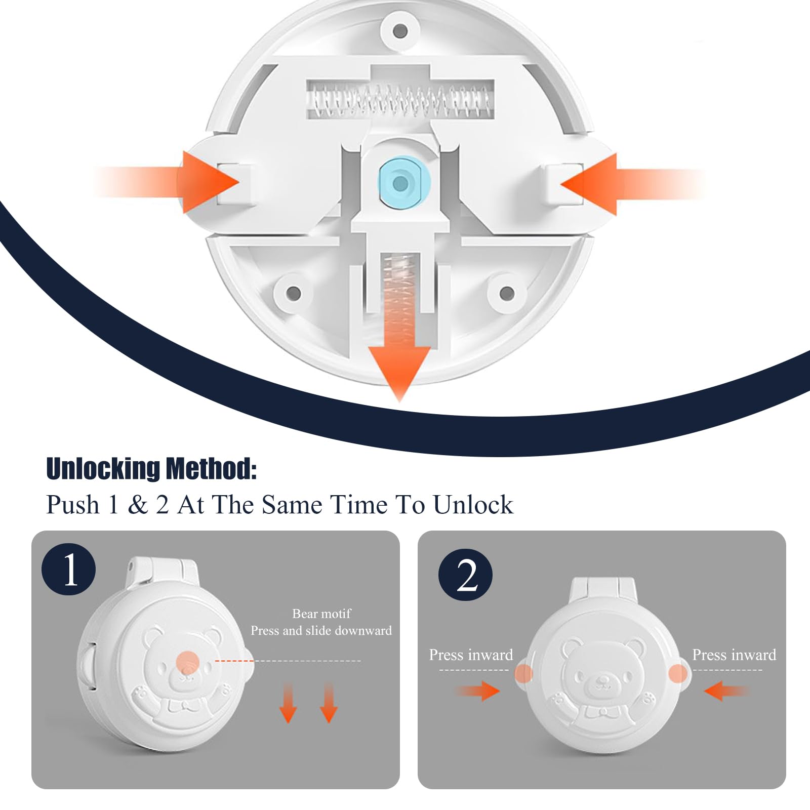 Boutons de verrouillage de sécurité pour bébé, 6pcs verrous de sécurité enfant pour verrouillage de machine à laver verrouillage de sécurité pour machine à laver pour démarrage de clé (blanc)