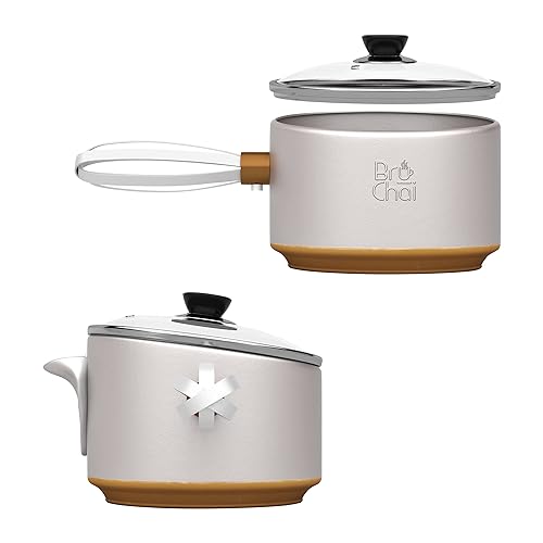 BruChai Brewer - Classic Chai Brewing Pot with Built-In Mesh