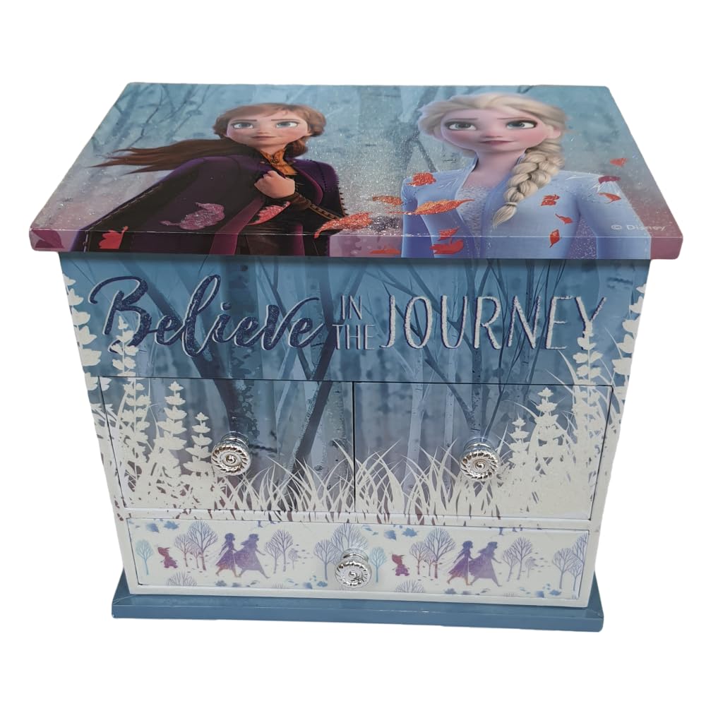 Pudełko na biżuterię z pozytywką Kraina lodu Disney szkatułka na biżuterię szafka muzyczna 6,5 x 14,5 x 11,5 cm
