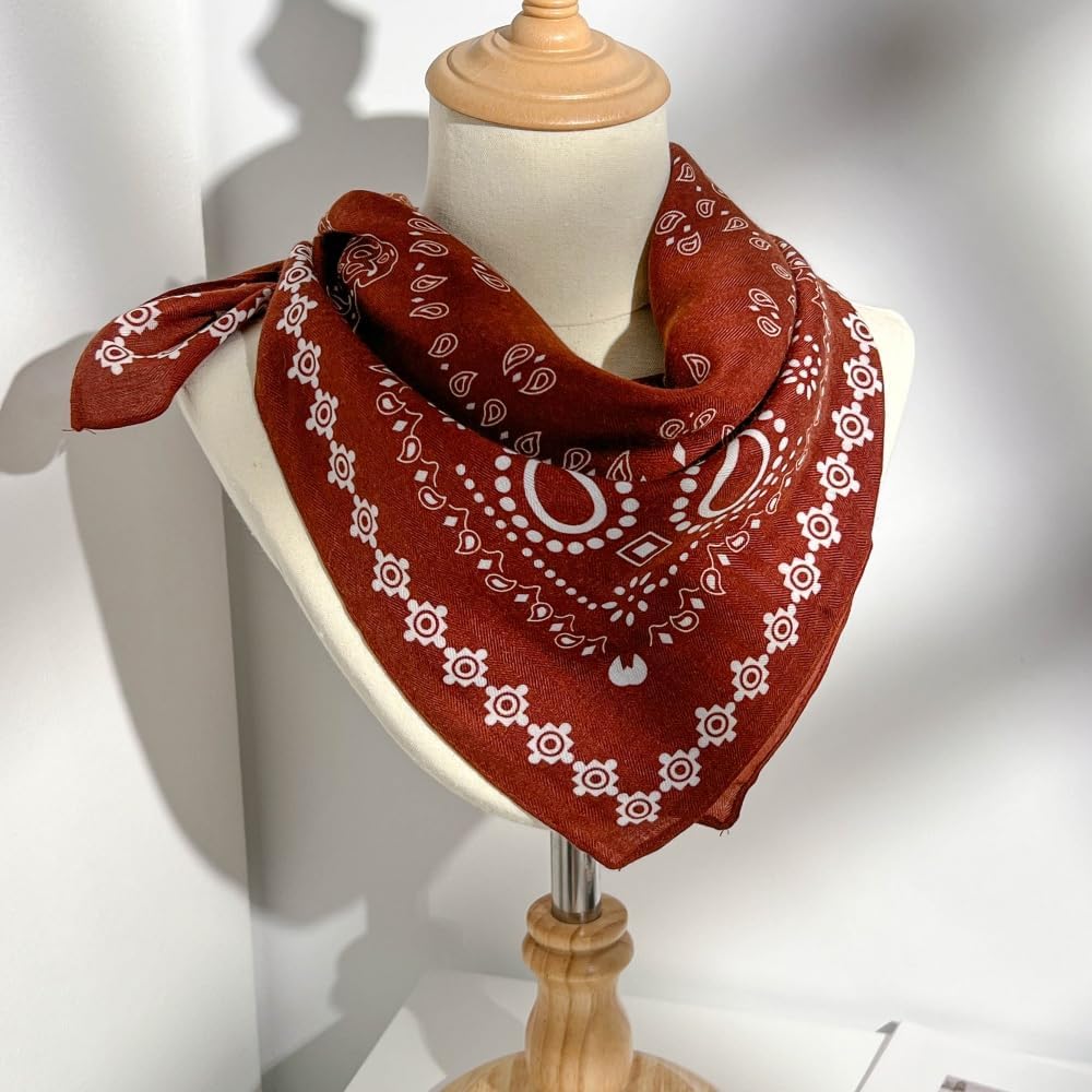 Square Scarf for Women 27x27 Inches Soft Cotton-Feel Versatile Head Wrap, Neck Scarf & Hair Accessory, Bag Charm - Image 2